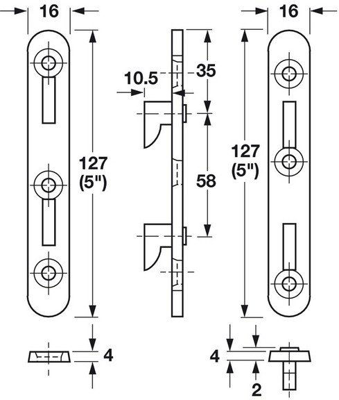 Hafele 271.33.090 Berliner Bed Fitting  Round Corn...