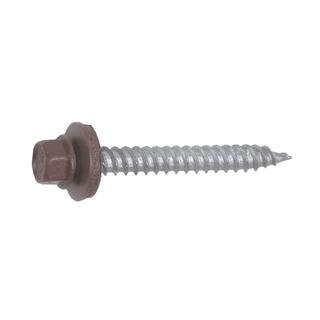 Fabral #10 1-12 in. External Hex Drive Flange Hex Head Steel Wood Screw in Cocoa Brown (250-PieceBag) 6789061856