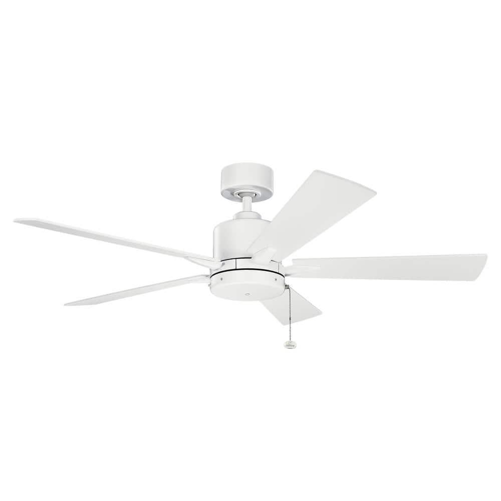 KICHLER Lucian II 52 in Indoor Matte White Downrod Mount Ceiling Fan with Pull Chain