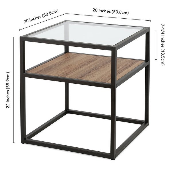 Carbon Loft Pontmercy Bronze/ Oak Side Table