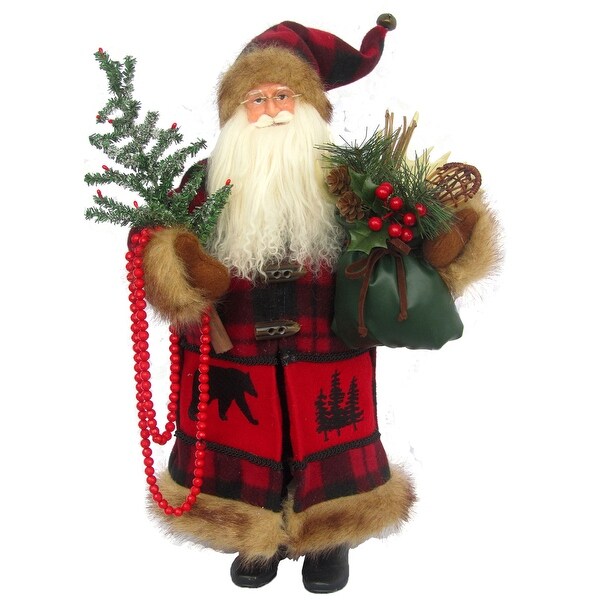 18 Buffalo Plaid Black Bear Santa