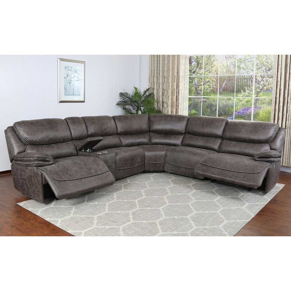 Parkland Smoke Grey Power Reclining Sectional by Greyson Living