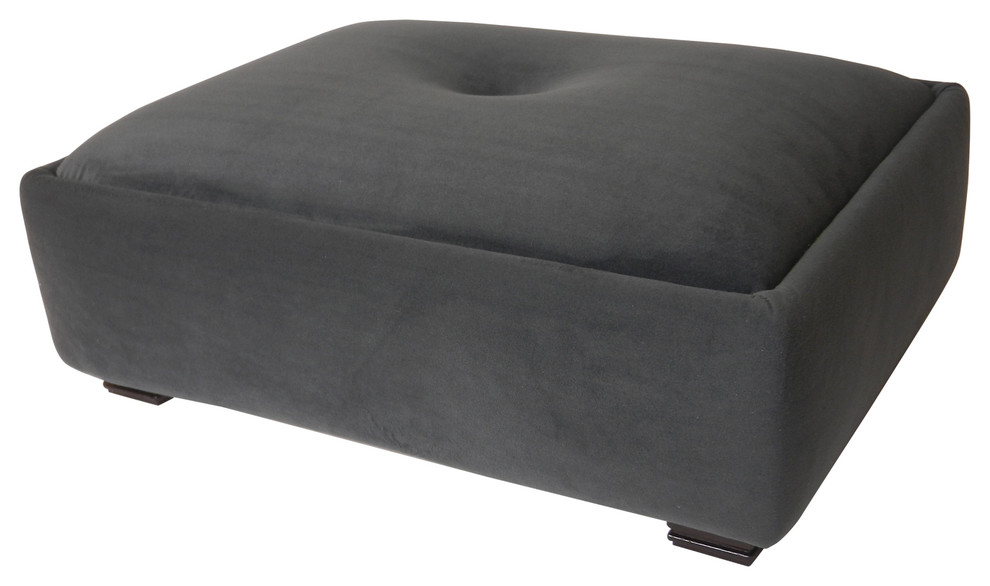 Grand Deco Tufted Suede Footstool   Available in 7 colors   Transitional   Footstools And Ottomans   by Concept Designs  LLC  Houzz