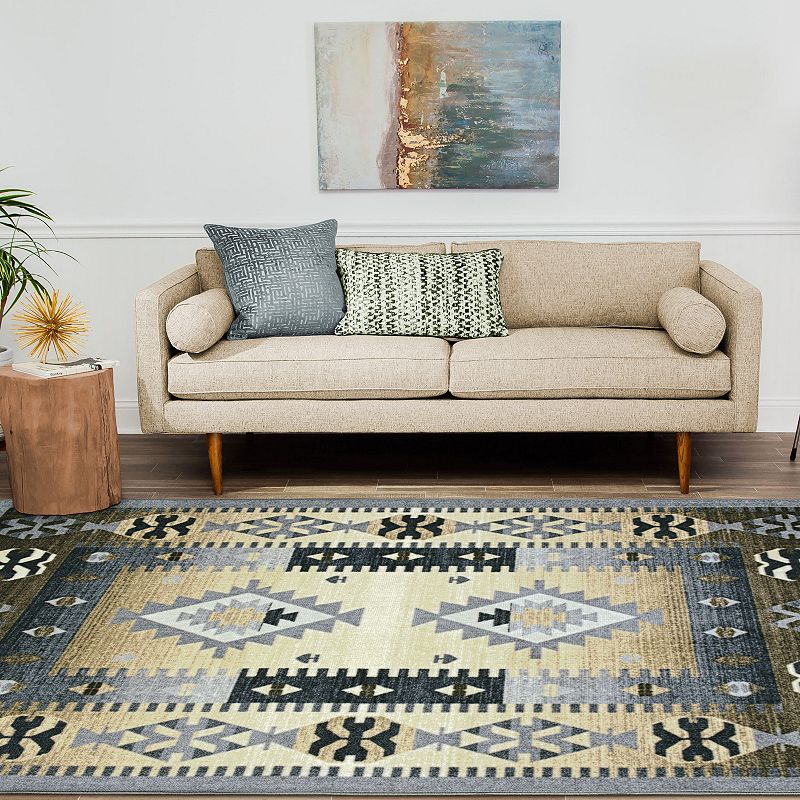 Superior Motega Aztec Non-Slip Indoor Area Rug or Runner