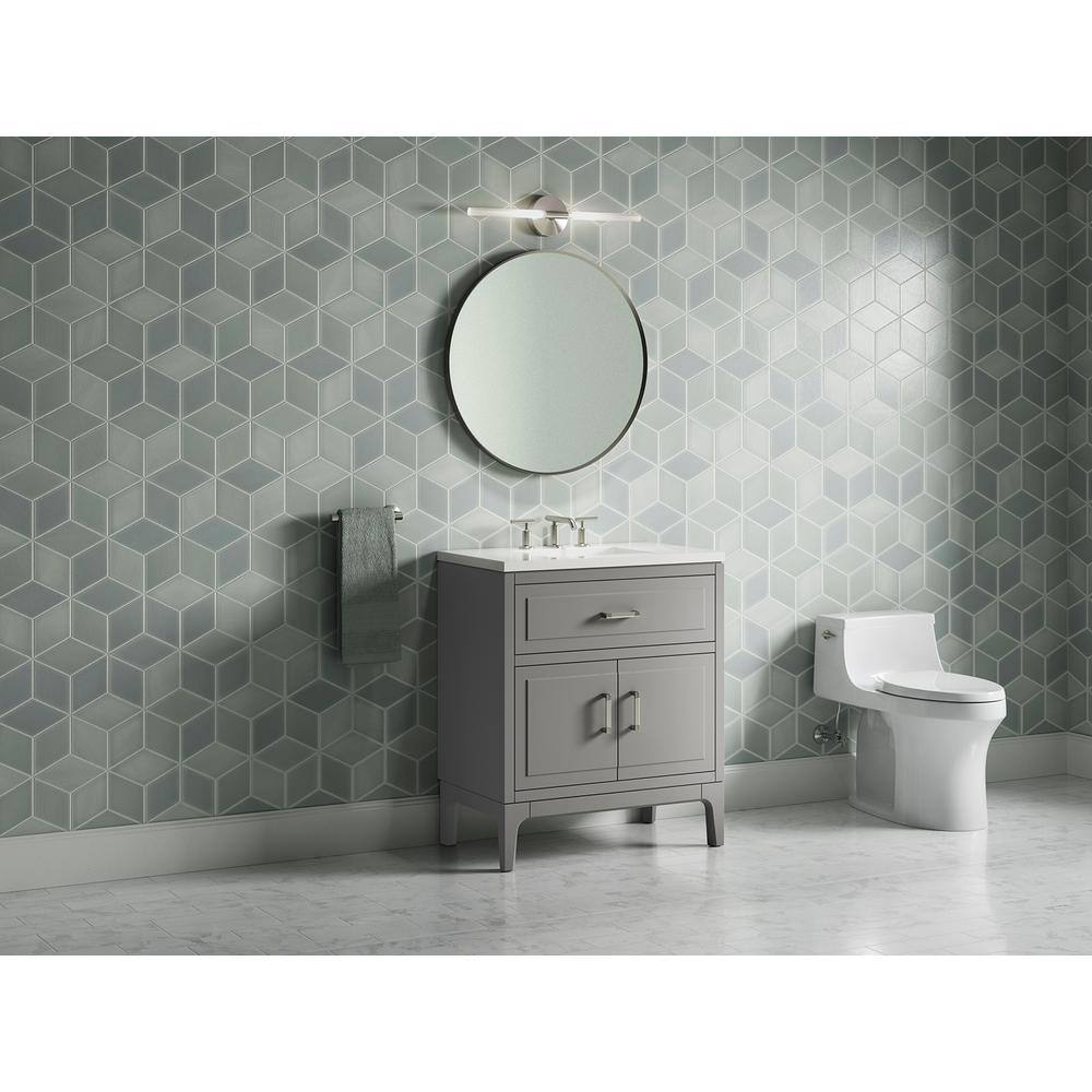 KOHLER Seer 30.125 in. W x 18.0625 in. D x 35.8125 in. H Bathroom Vanity in Mohair Grey with Quartz Top K-33552-ASB-1WT