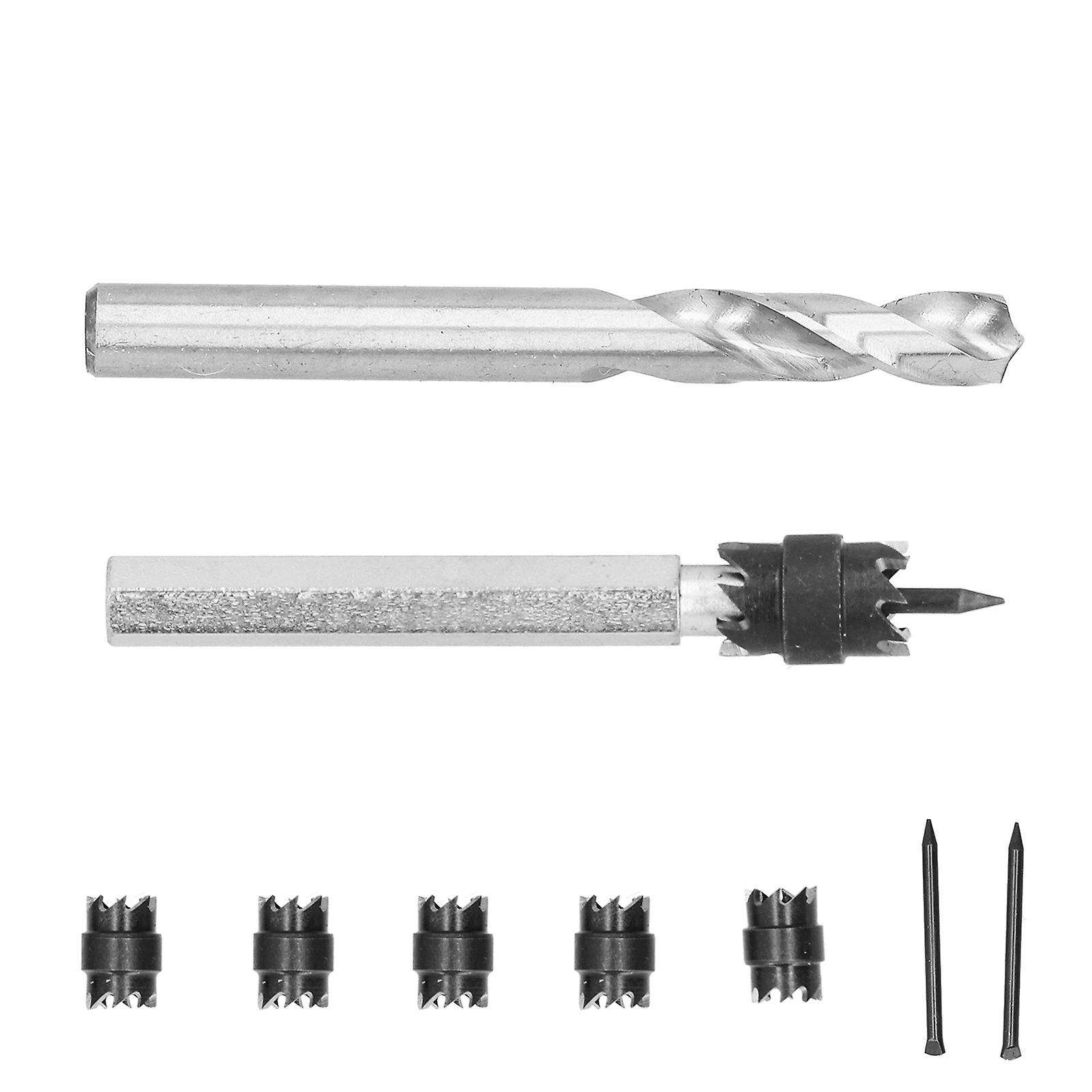 9pcs Spot Weld Cutter 3/8in Drill Bit Double Sided Metal Remover Cutting Tool Set Kit