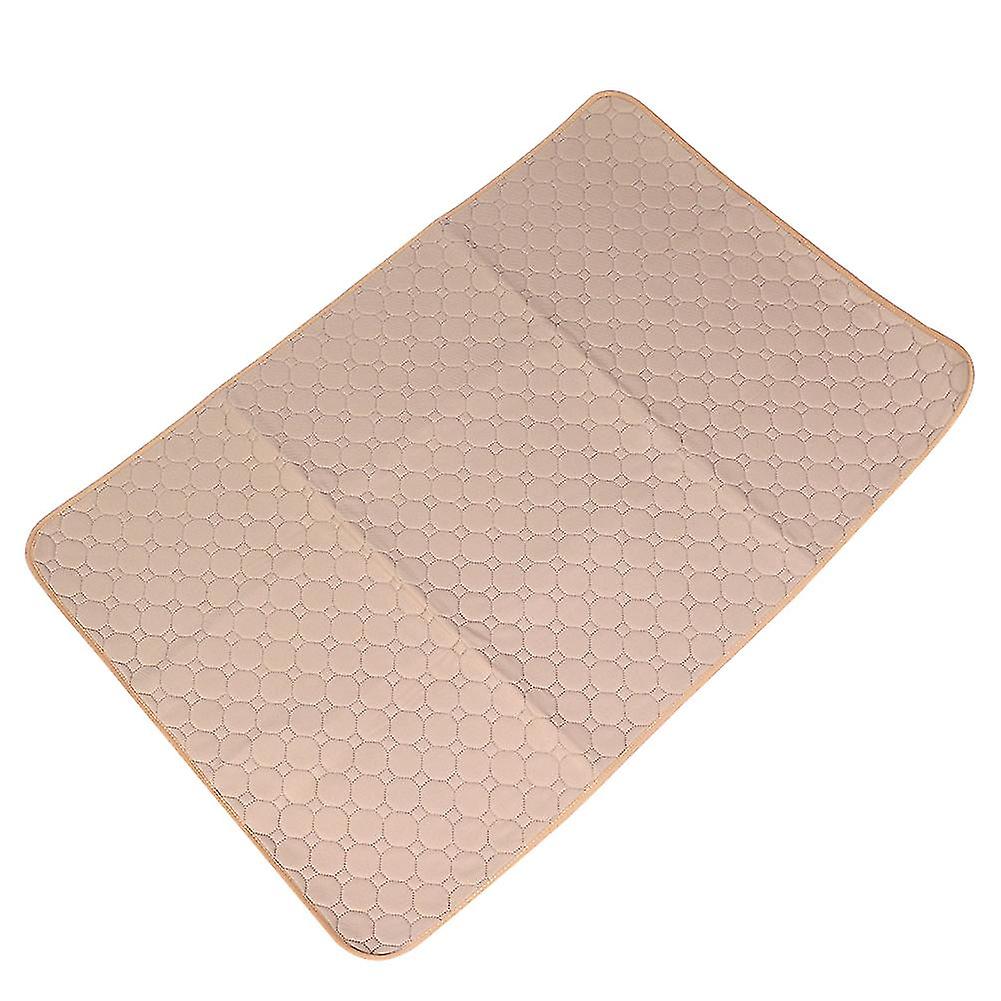 Pet Dog Cat Washable Pee Pad Reusable Potty Urine Training Pads Diapers Bed Sofa Cover(Beige L)