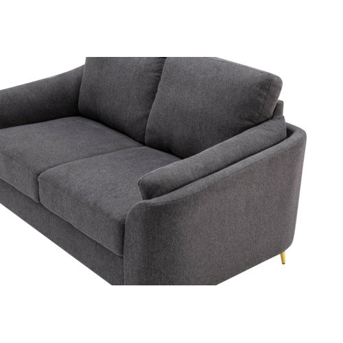 Contemporary 1pc Loveseat Dark Gray with Gold Meta...