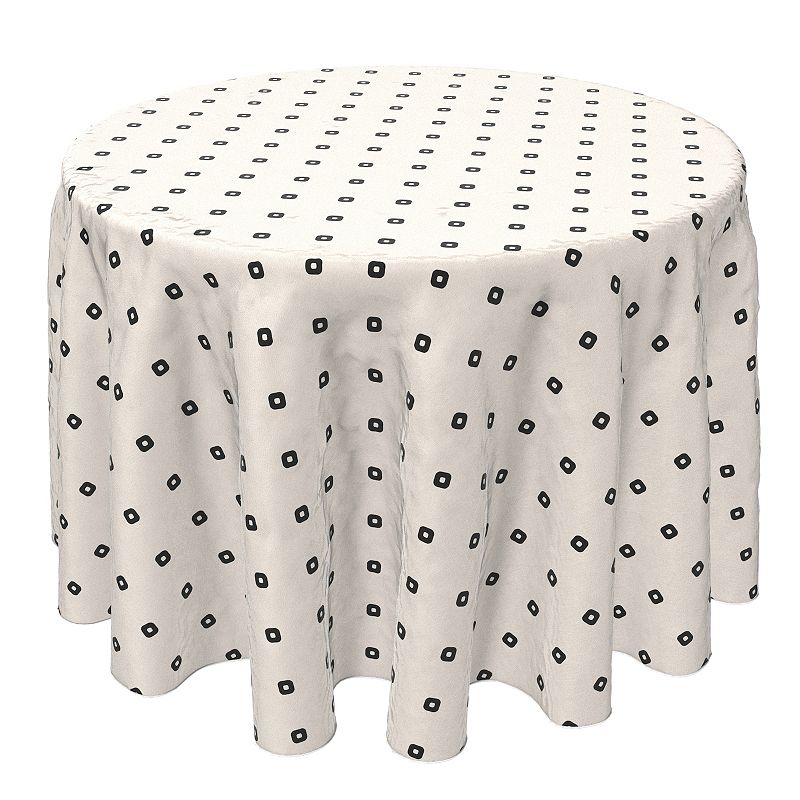 Round Tablecloth， 100% Cotton， 60 Round， Repeat Dot Design