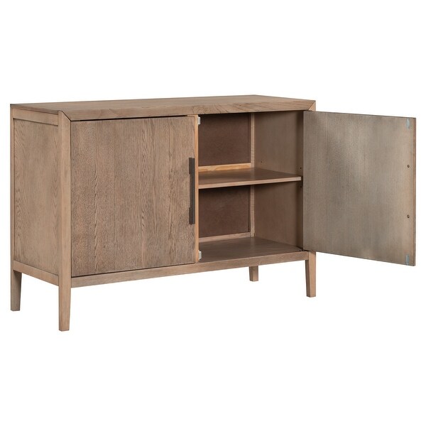 Wooden Storage Cabinet Sideboard with 2 Metal handles and 2 Doors