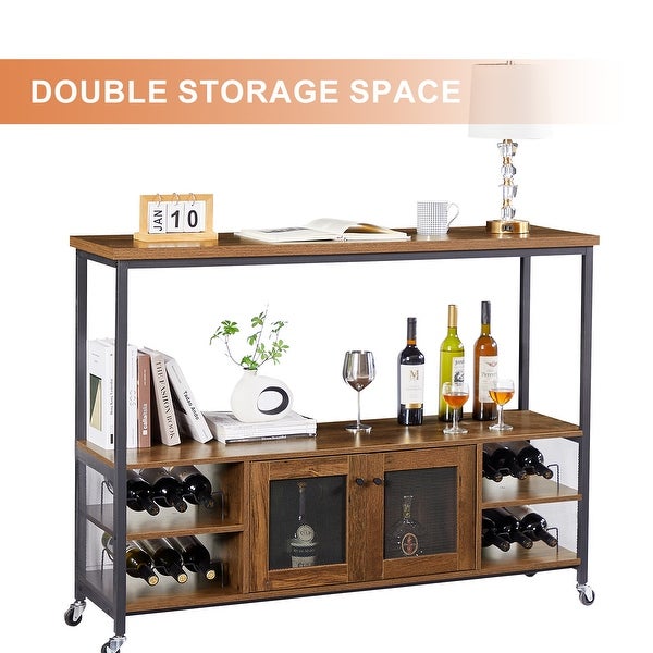 Wine shelf table， modern wine bar cabinet， console table， bar table， TV cabinet， sideboard with storage compartment