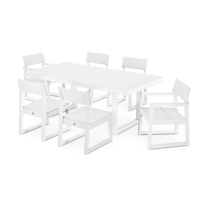 Polywood EDGE 7-Piece 78 Outdoor Dining Set Shown in Vintage Coffee - other colors available