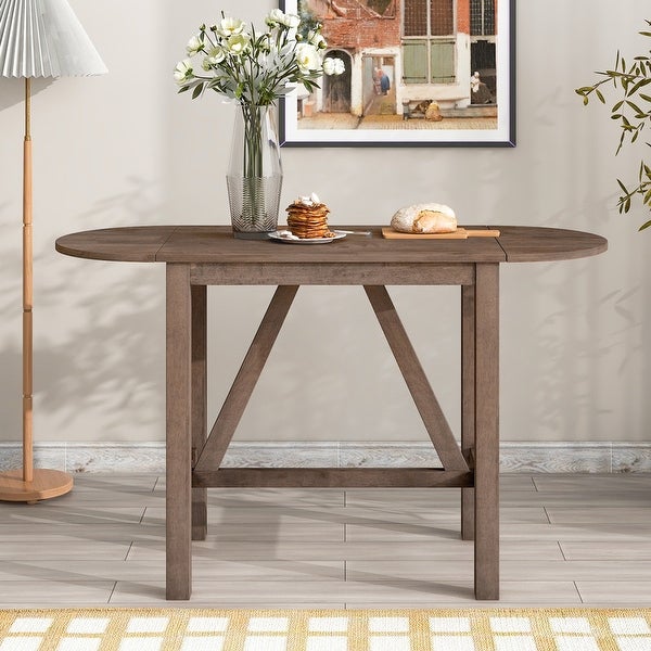 Wood Drop Leaf Counter Height Dining Table for Small Place