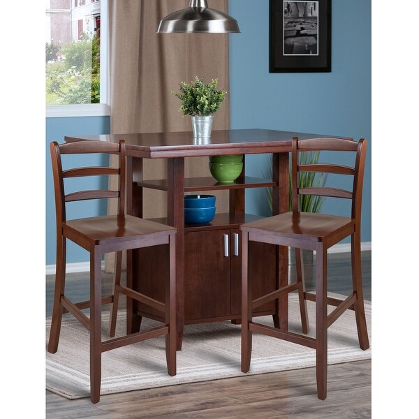 3 Walnut Albany Dining Set High Table Ladder Back Counter Stool 39.25