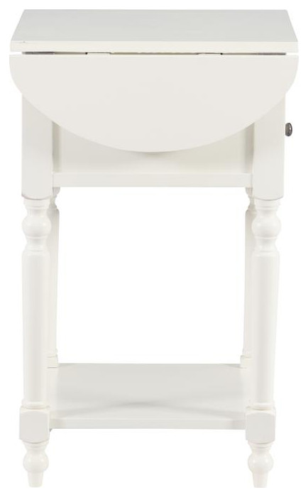 Shiloh White Table with Dropleaf   Traditional   Side Tables And End Tables   by Homesquare  Houzz