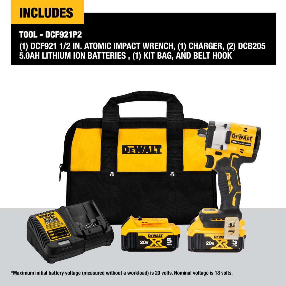 DEWALT ATOMIC 20V MAX Impact Wrench Hog Ring Anvil Kit 1/2" DCF921P2 from DEWALT