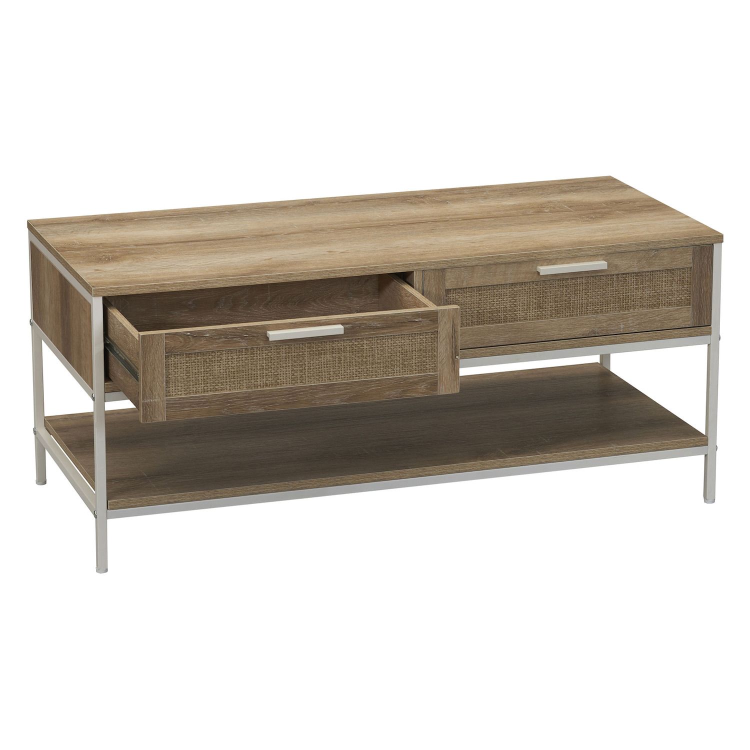 Household Essentials Modern 2-Drawer and Lower Shelf Coffee Table