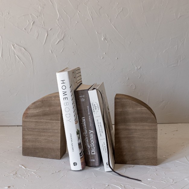 Set Of 2 Bookends Brown Mdf amp Wood By Foreside Home amp Garden