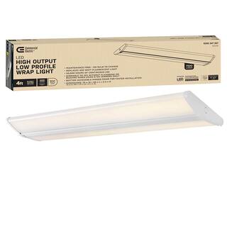 Commercial Electric 4 ft. 7500 Lumens LED Wraparound Light Garage Light Shop Light Office 120-277v 4000K Bright White 0 to 10 Volt Dimmable 568031410