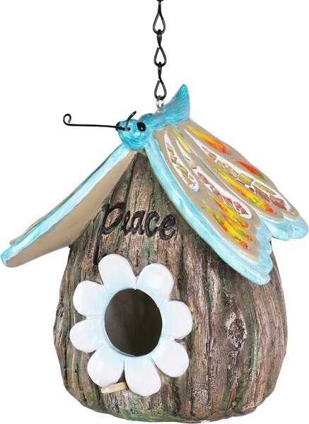 Exhart Butterfly Roof Peace Acorn Hanging Bird House