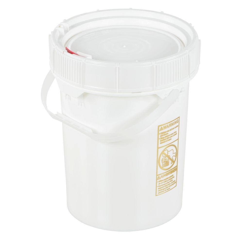 Vestil 5 Gal. White Plastic Screw Top Pail with Lid PAIL-SCR-5-W