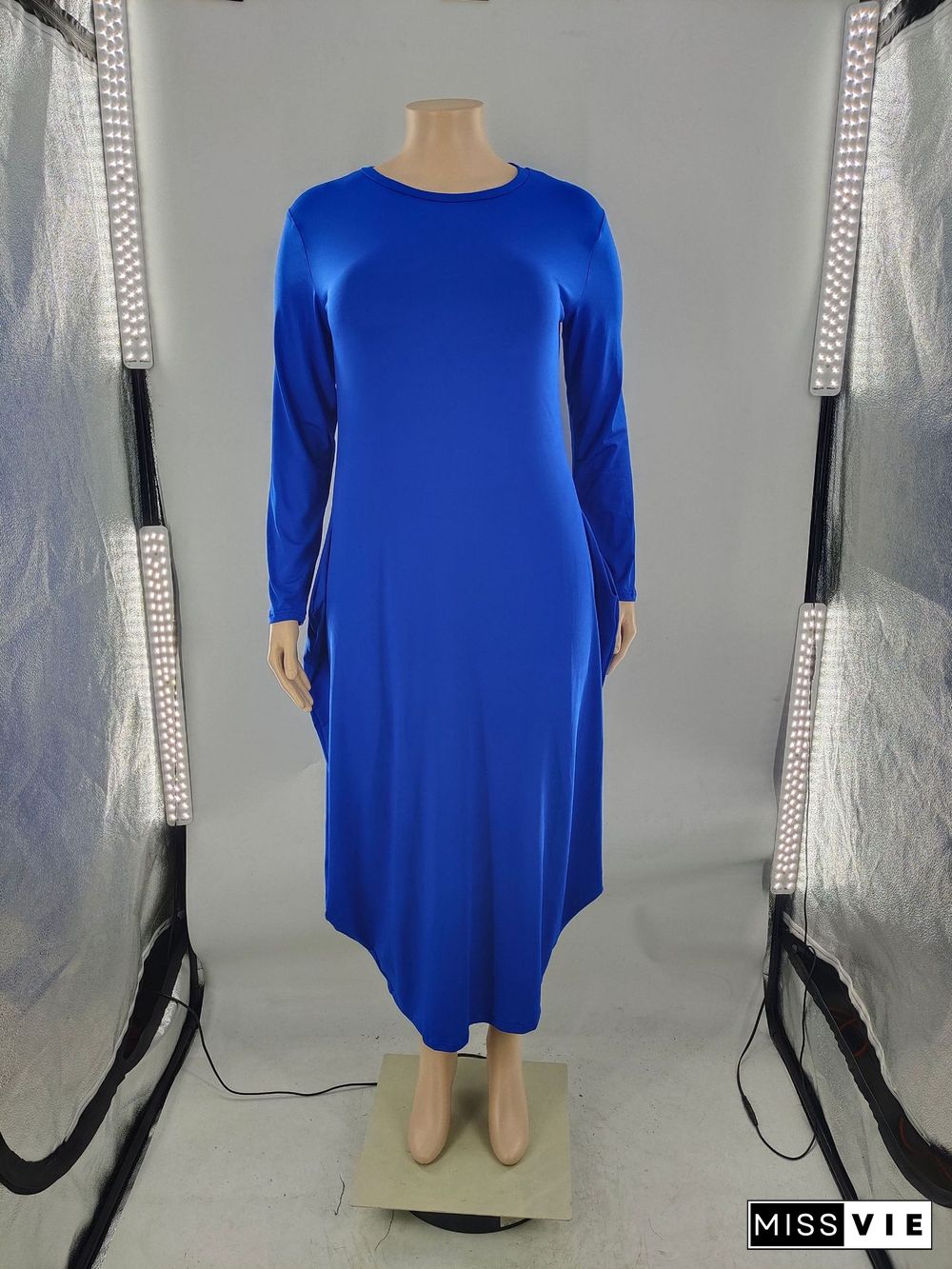 New Winter Irregular Solid Color Dress