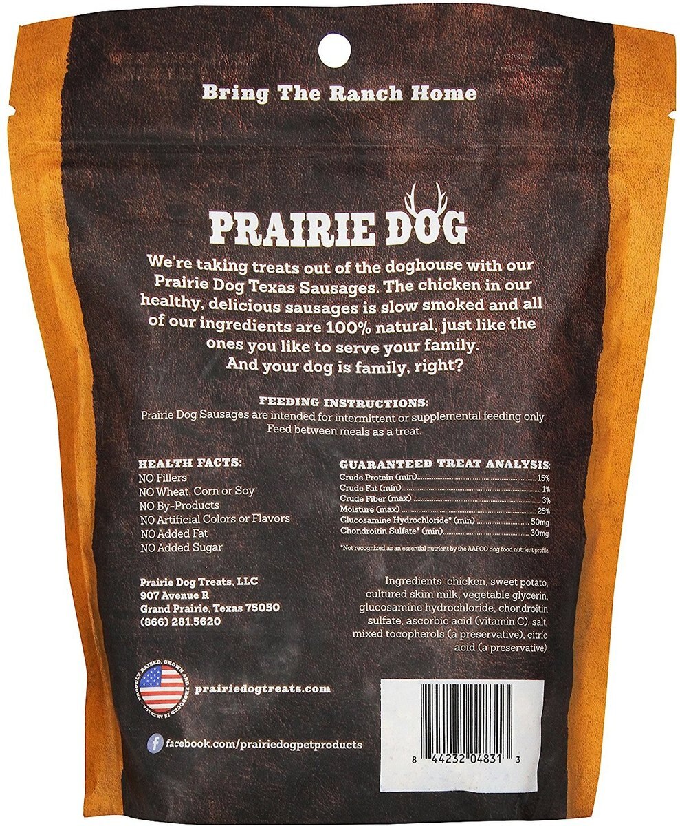 Prairie Dog Texas Sausages Country Chicken and Sweet Potato Grain-Free Dog Treats