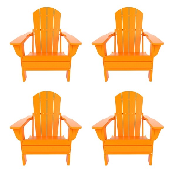 Polytrends Laguna Weather Resistant Outdoor Patio Folding Adirondack Chairs (Set of 4)