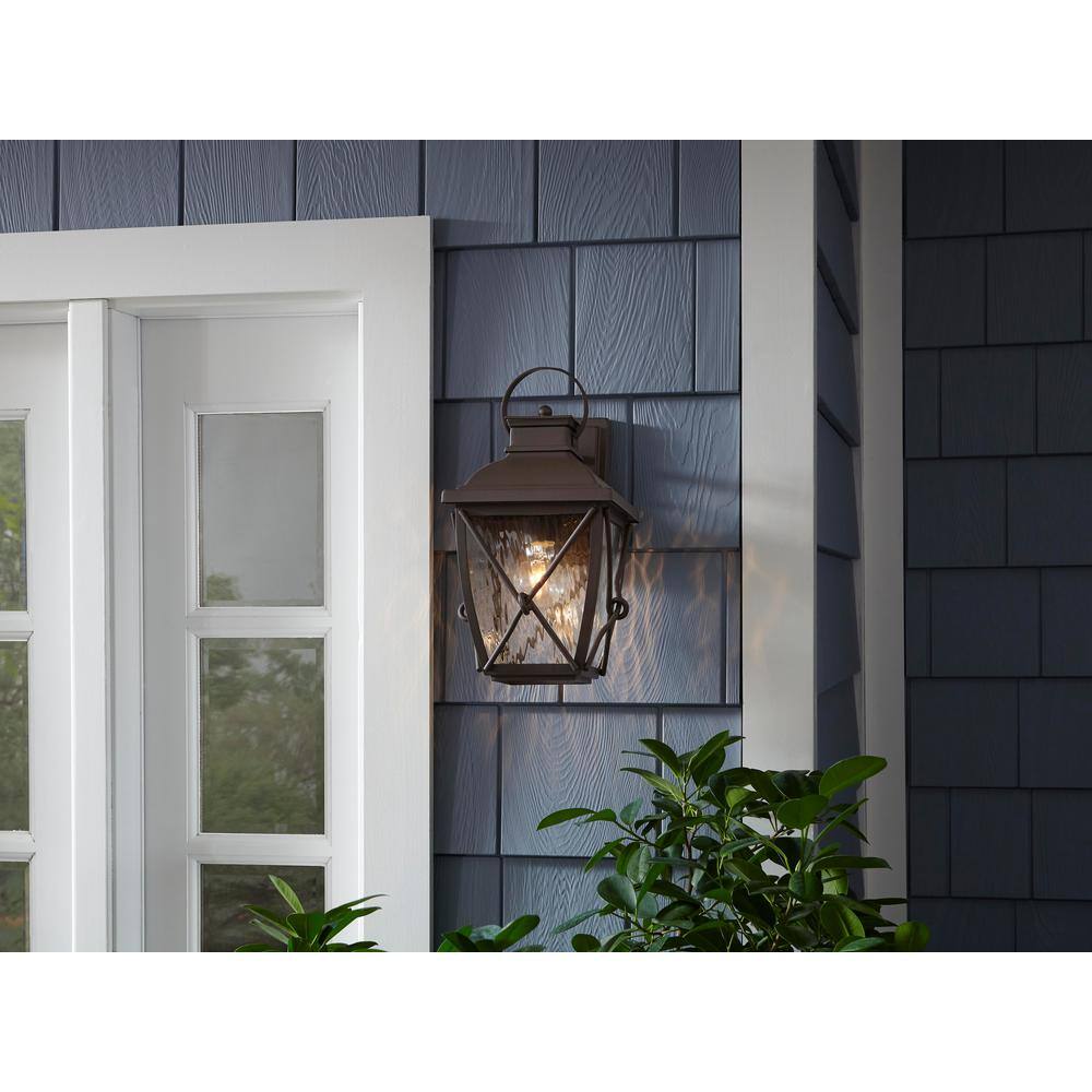 Home Decorators Collection Springbrook 15 in. Rustique 1-Light Outdoor Line Voltage Wall Sconce with No Bulb Included HB7087-314