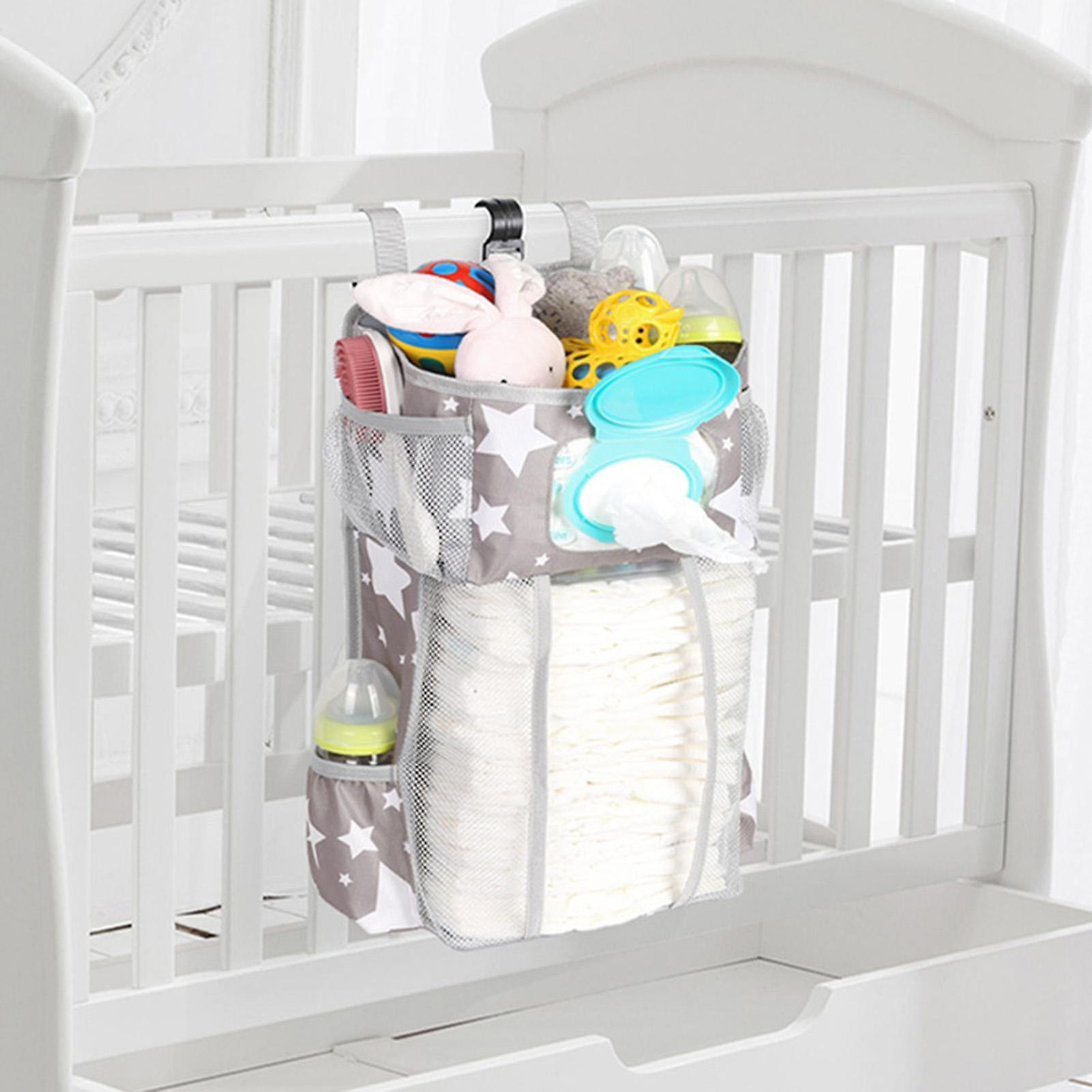 Hanging Diaper Organizer Baby Crib Hanging Storage Bag Foldable Toys Organizer