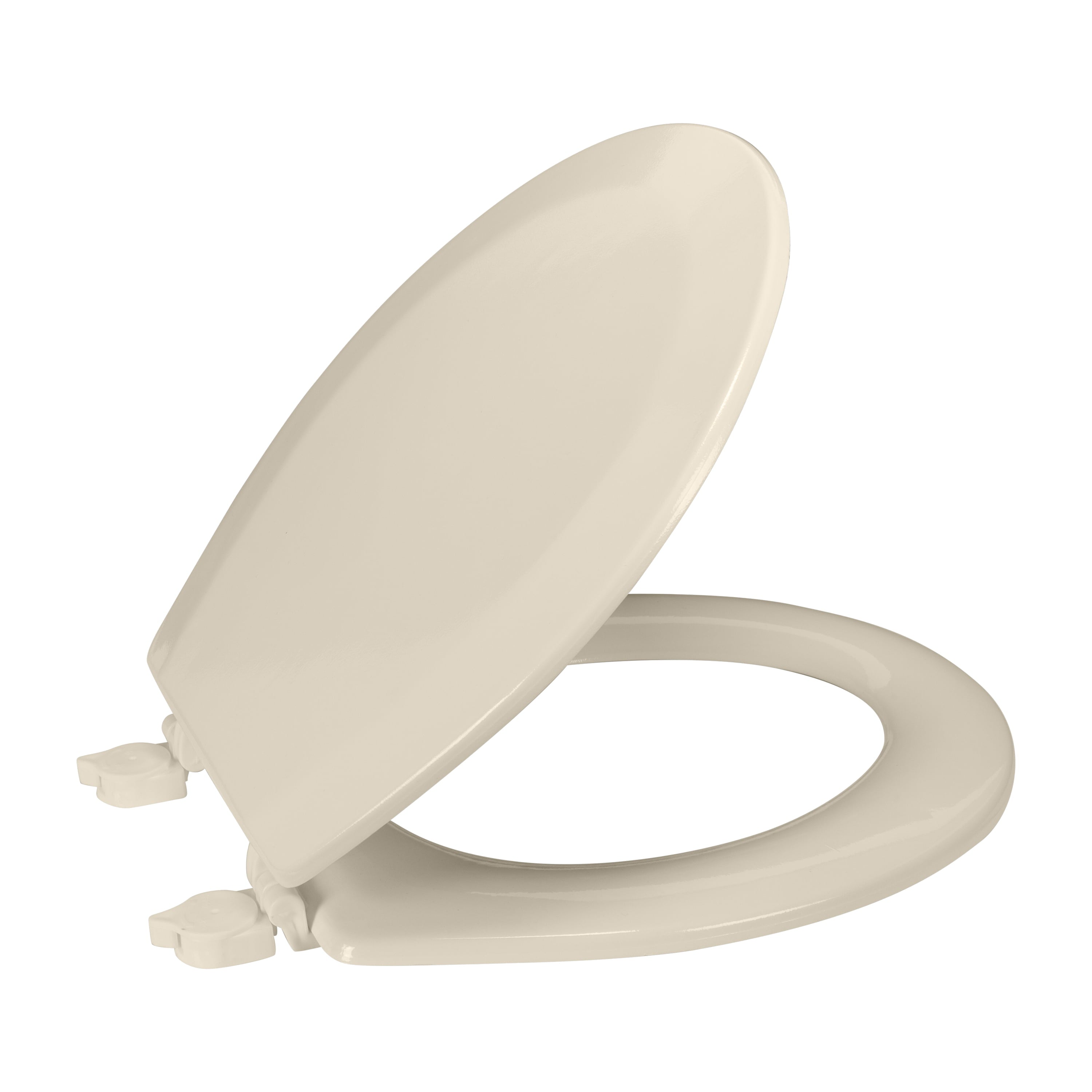 Bath Bliss Beveled Wood Standard Round Toilet Seat in Beige