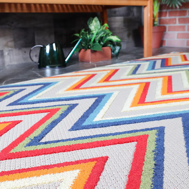 Superior Modern Zigzag Indoor/ Outdoor Area Rug