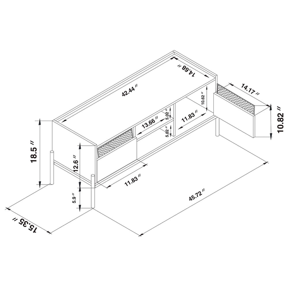 Tasman Modern   Industrial Natural Brown 2 Door TV Stand