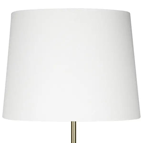 22 Inch Ceramic Table Lamp， Sphere Base， White， Gold