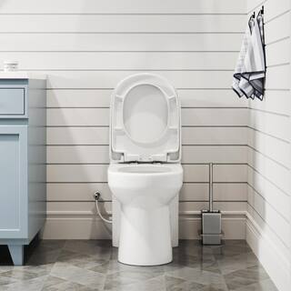 Hanikes One-Piece 1.11.6 GPF Dual Flush Round Toilet in White Soft Close Seat Included AR03N