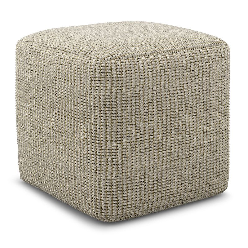 Simpli Home Zelma Square Woven Indoor / Outdoor Pouf