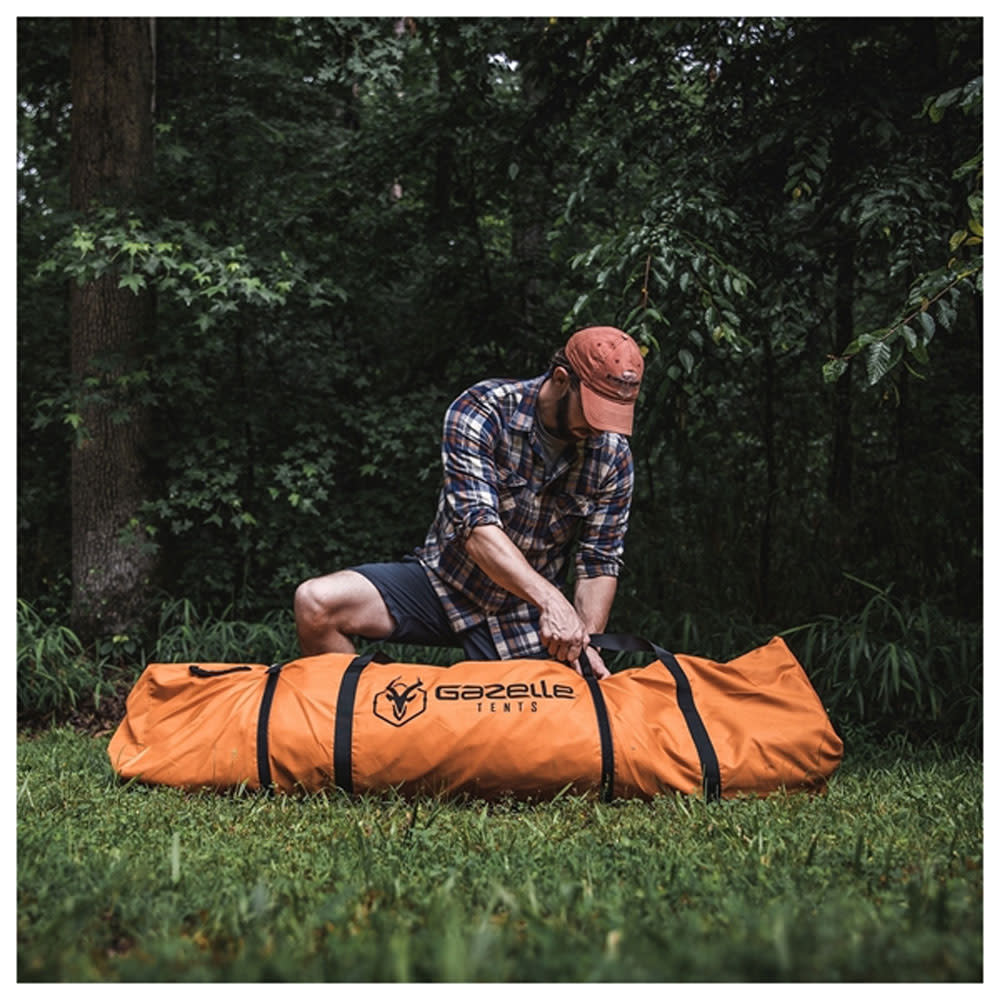 T8 Hub 8 Person Camping Tent， Sunset Orange ;