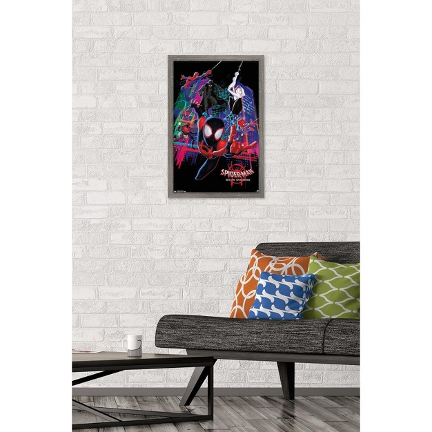 Trends International Marvel Cinematic Universe Spider man Into The Spider verse Group Framed Wall Poster Prints