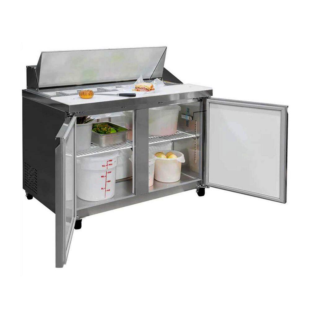 Cooler Depot 60.25 in. W 15 cu. ft. Commercial Food Prep Sandwich Table Refrigerator Cooler in Stainless Steel DXXXSP60