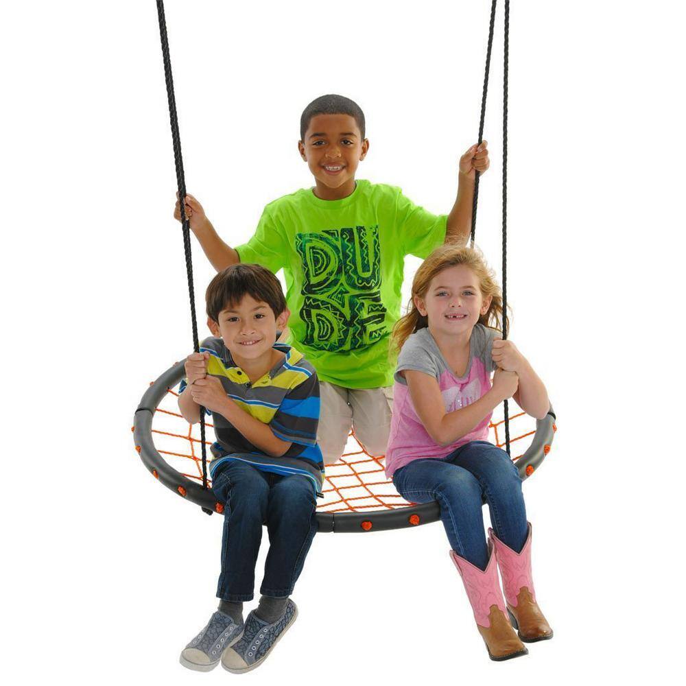 Giant 40 in. Orange Spider Web Outdoor Tree Saucer Swing (2-Pack) 2 x SWG-ORG-100