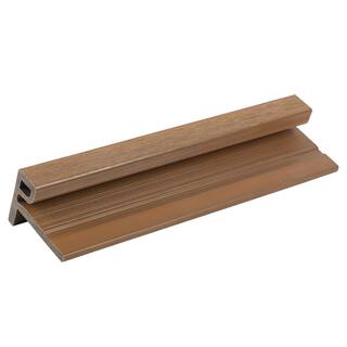 NewTechWood European Siding System 2.9 in. x 2.09 in. x 8 ft. Composite Siding End Trim in Peruvian Teak Board UH50-8-TK