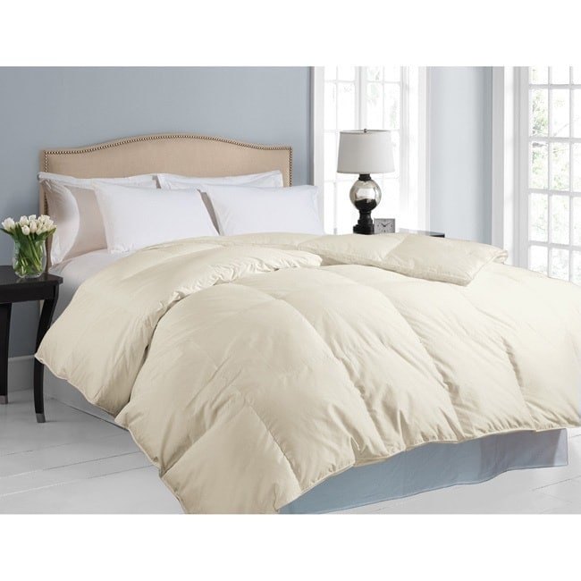 Hotel Grand  Oversized 700 Thread Count White Down Comforter Brown Full - Queen