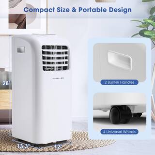 Costway 8000 BTU Portable Air Conditioner Cools 250 Sq. Ft. with Dehumidifier Remote in White OSP1-05