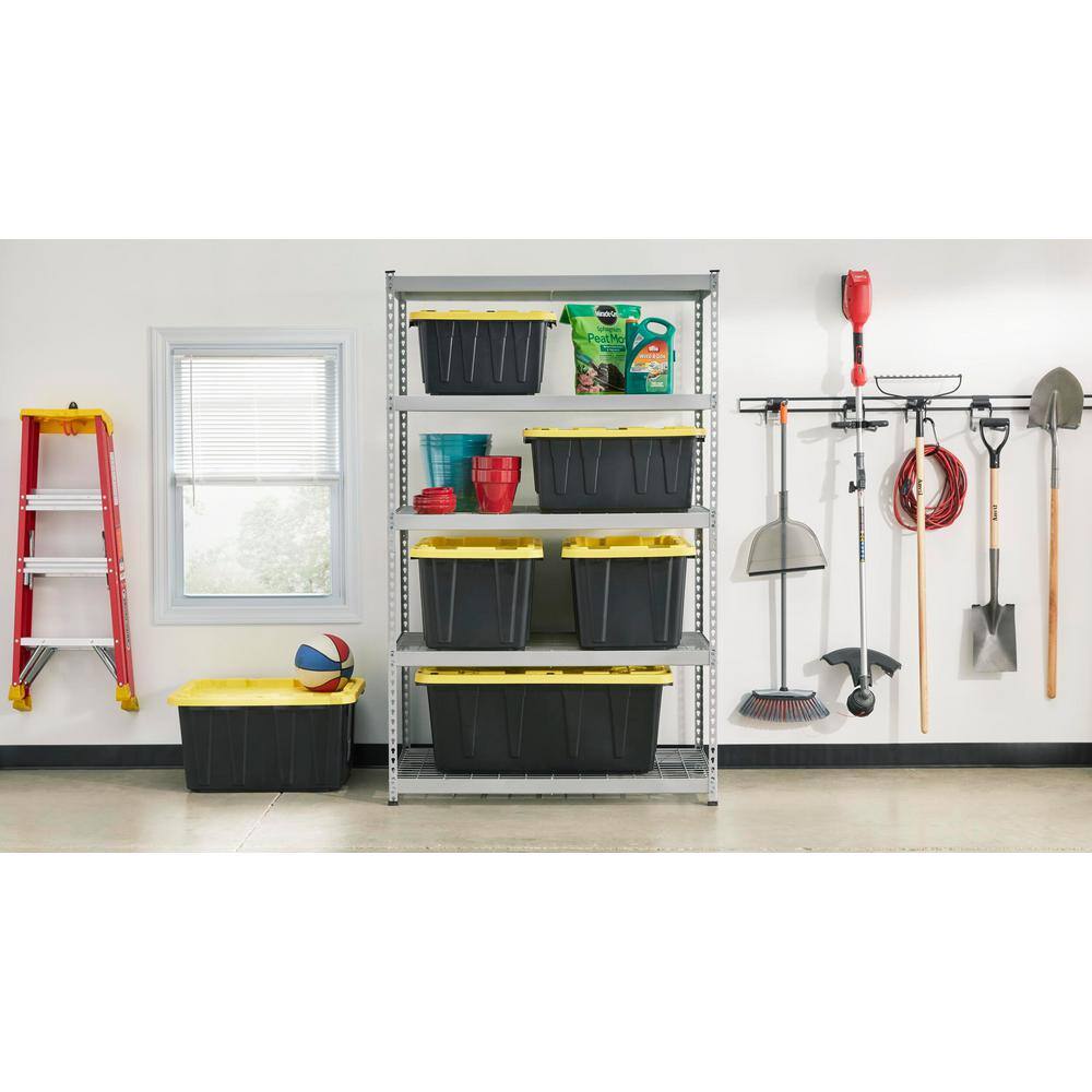 Husky 5-Tier Heavy Duty Steel Garage Storage Shelving Unit in Silver (48 in. W x 78 in. H x 24 in. D) MR482478W5