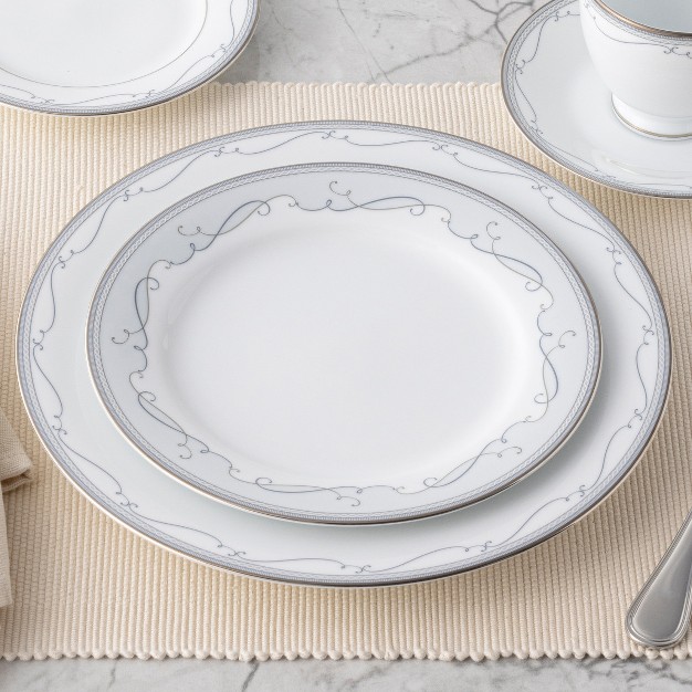 Noritake Satin Flourish Set Of 4 Dinner Plates