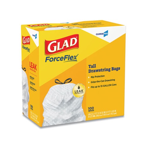 Glad Tall Kitchen Drawstring Trash Bags  CLO78526