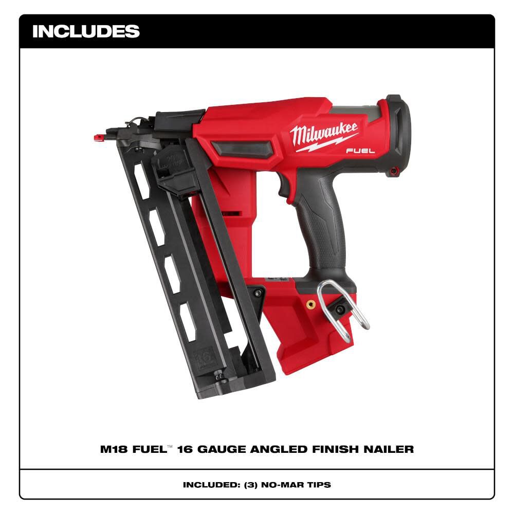 Milwaukee M18 FUEL 16 Gauge Angled Finish Nailer Bare Tool 2841-20 from Milwaukee