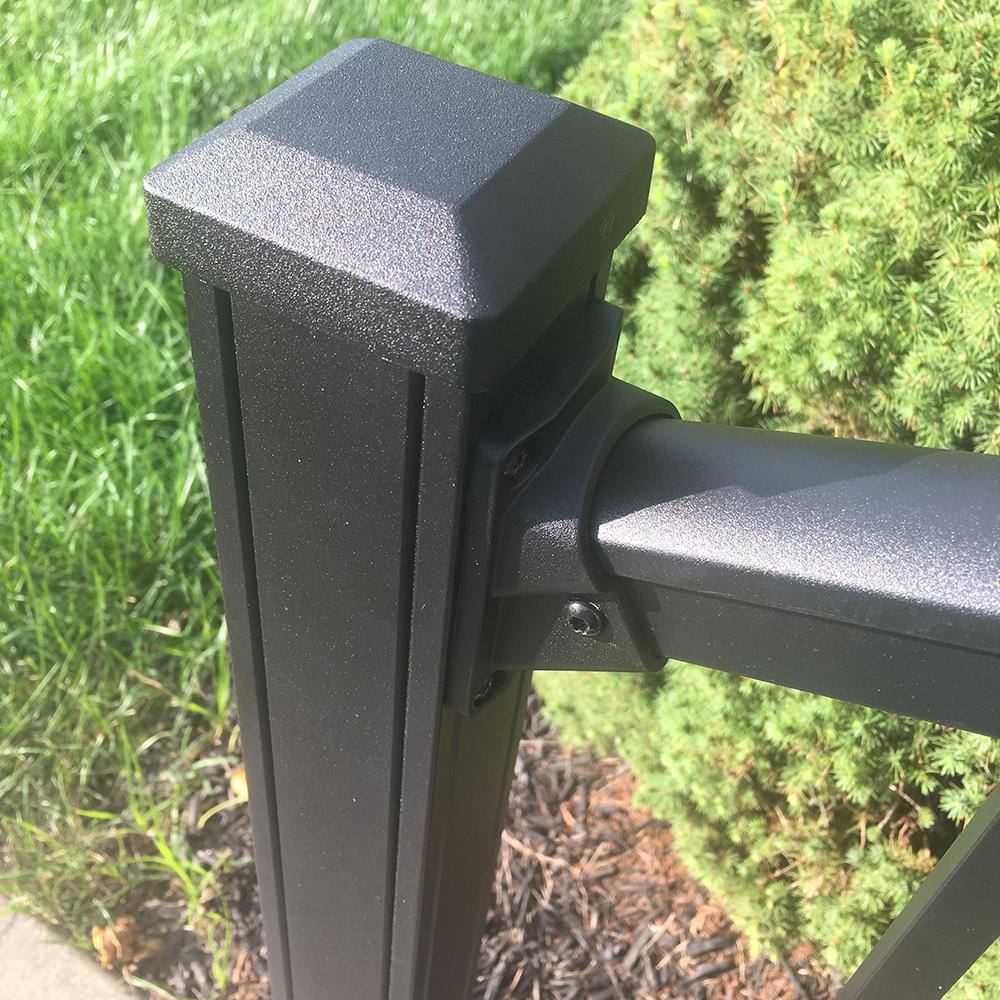 Weatherables Stanford 2.5 in. x 2.5 in. x 38 in. Textured Black Aluminum Post Kit LBAL-POSTKIT-2.5X38A