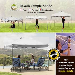 CROWN SHADES 10 ft. x 10 ft. White Instant Pop Up Canopy with Carry Bag 10x10WHITE