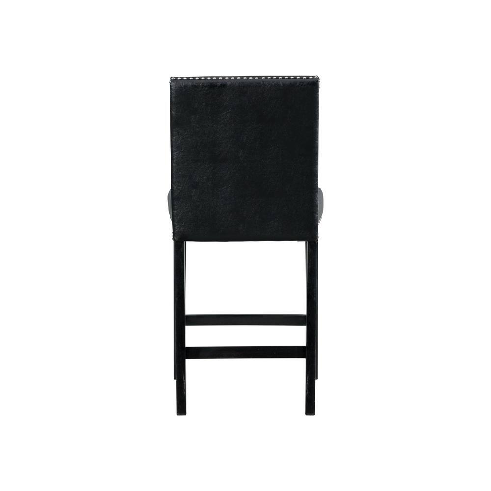 Picket House Furnishings Pia Faux Leather Counter Height Side Chair Set in Black DMI100CSC